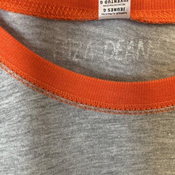 EUC Eliza Dean Tennessee Top TShirt Girls Youth Size Large Gray Orange Baseball - Picture 4 of 4